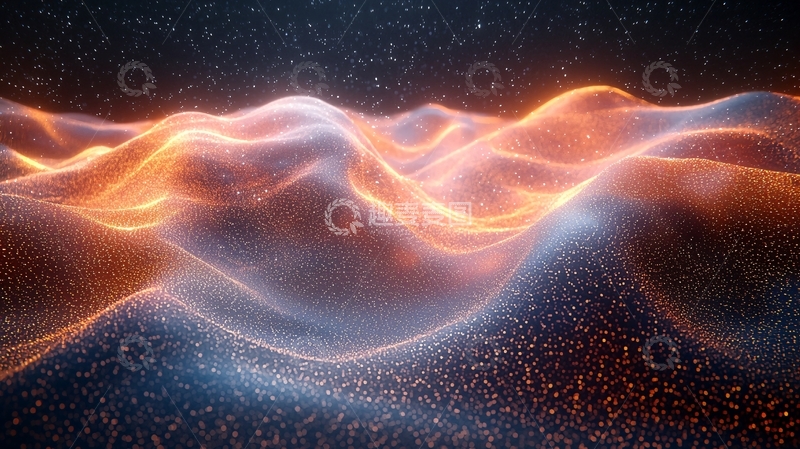 高清大图下载【趣麦麦图】光影流动的抽象波浪