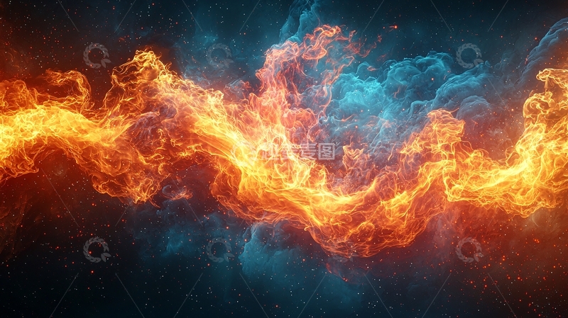 高清大图下载【趣麦麦图】火焰与冰霜交融