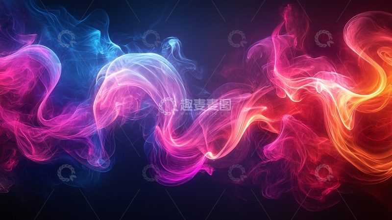 高清大图下载【趣麦麦图】彩色烟雾流动抽象背景