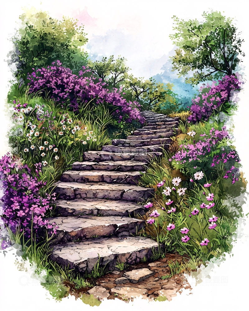 高清大图下载【趣麦麦图】花径石阶