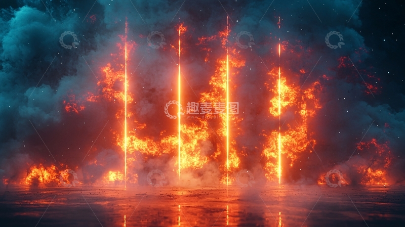 高清大图下载【趣麦麦图】火焰光柱