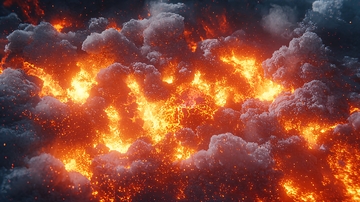 燃烧的火山灰云