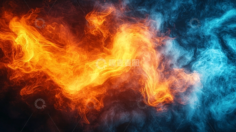 高清大图下载【趣麦麦图】火焰与冰烟