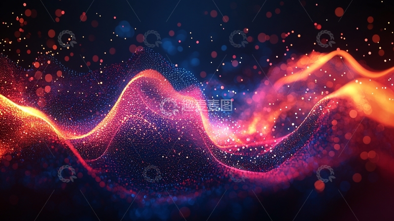 高清大图下载【趣麦麦图】抽象粒子波浪