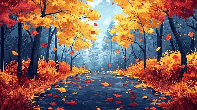 高清大图下载【趣麦麦图】秋日森林小路