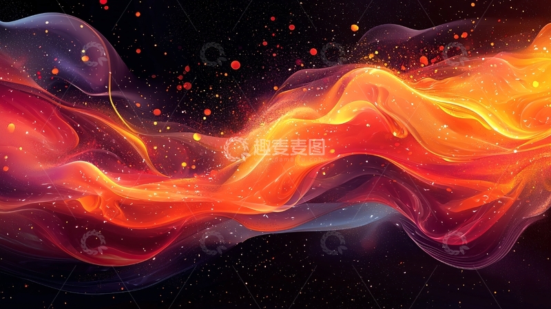 高清大图下载【趣麦麦图】抽象火焰流体