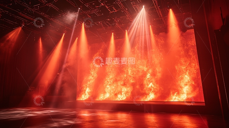 高清大图下载【趣麦麦图】舞台灯光火焰表演