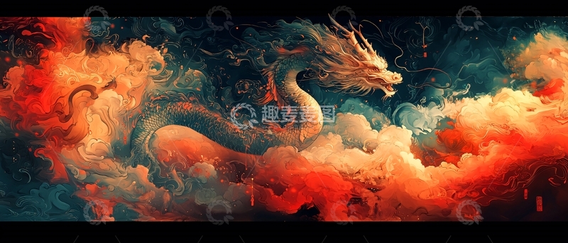 高清大图下载【趣麦麦图】水墨龙