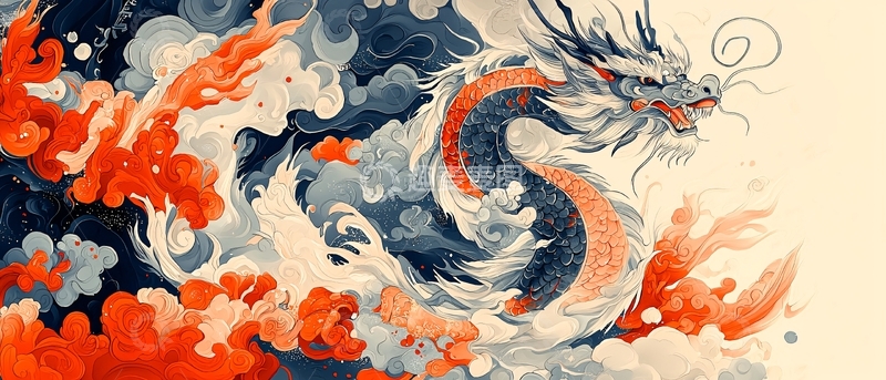 高清大图下载【趣麦麦图】水墨画龙