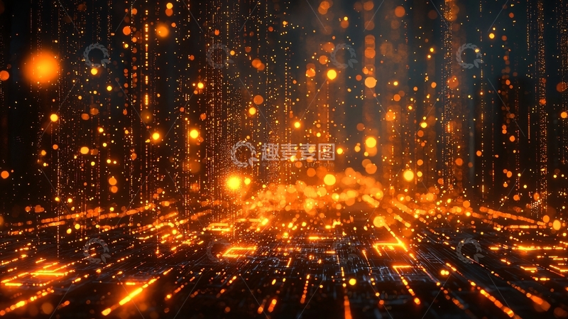 高清大图下载【趣麦麦图】金色粒子雨