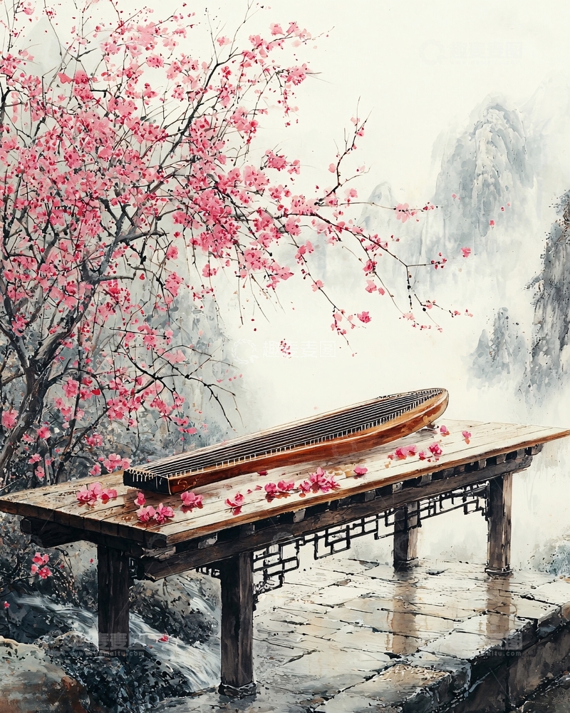 高清大图下载【趣麦麦图】古琴