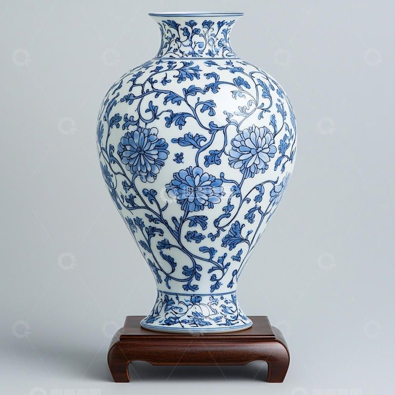 高清大图下载【趣麦麦图】青花瓷花瓶
