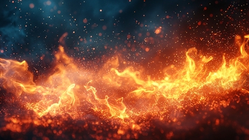 黑暗中燃烧的火焰