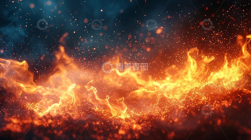 高清大图下载【趣麦麦图】黑暗中燃烧的火焰