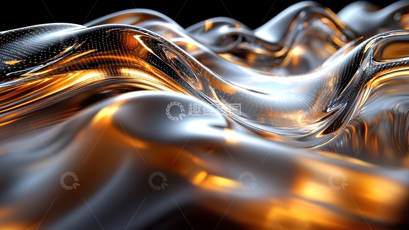 高清大图下载【趣麦麦图】金属液体波浪