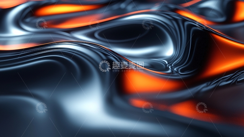高清大图下载【趣麦麦图】-抽象金属液体
