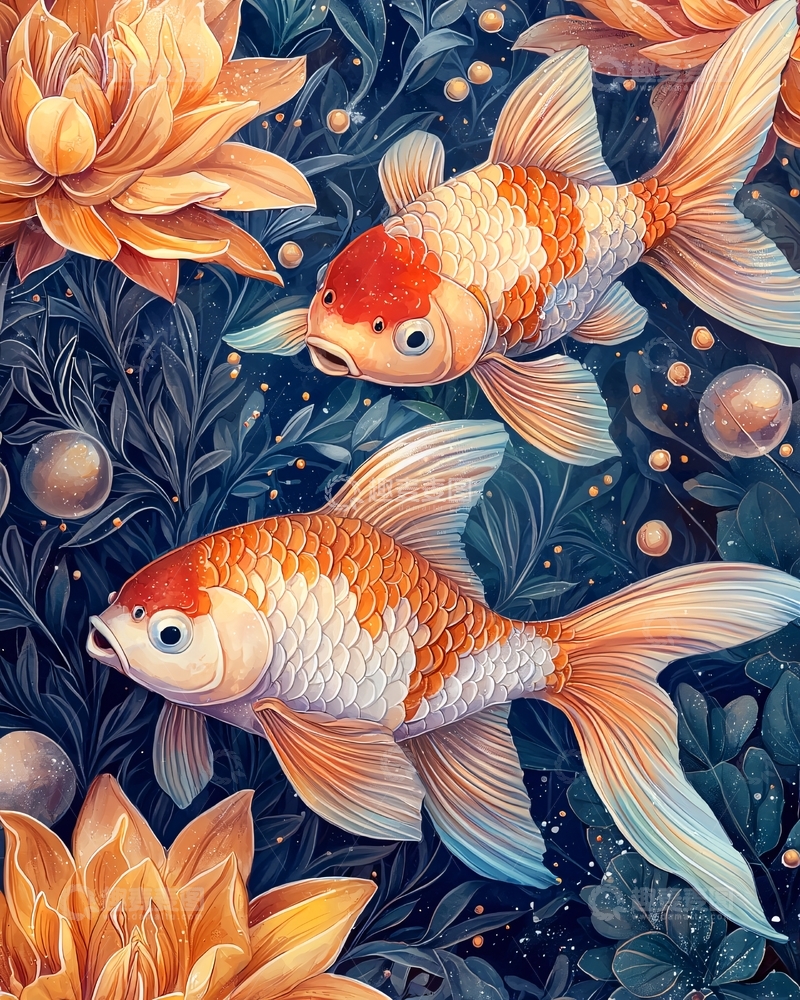 高清大图下载【趣麦麦图】锦鲤