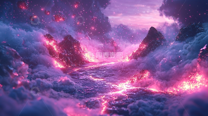 高清大图下载【趣麦麦图】梦幻火山熔岩景观