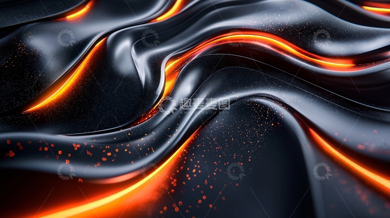 高清大图下载【趣麦麦图】黑色液态金属质感