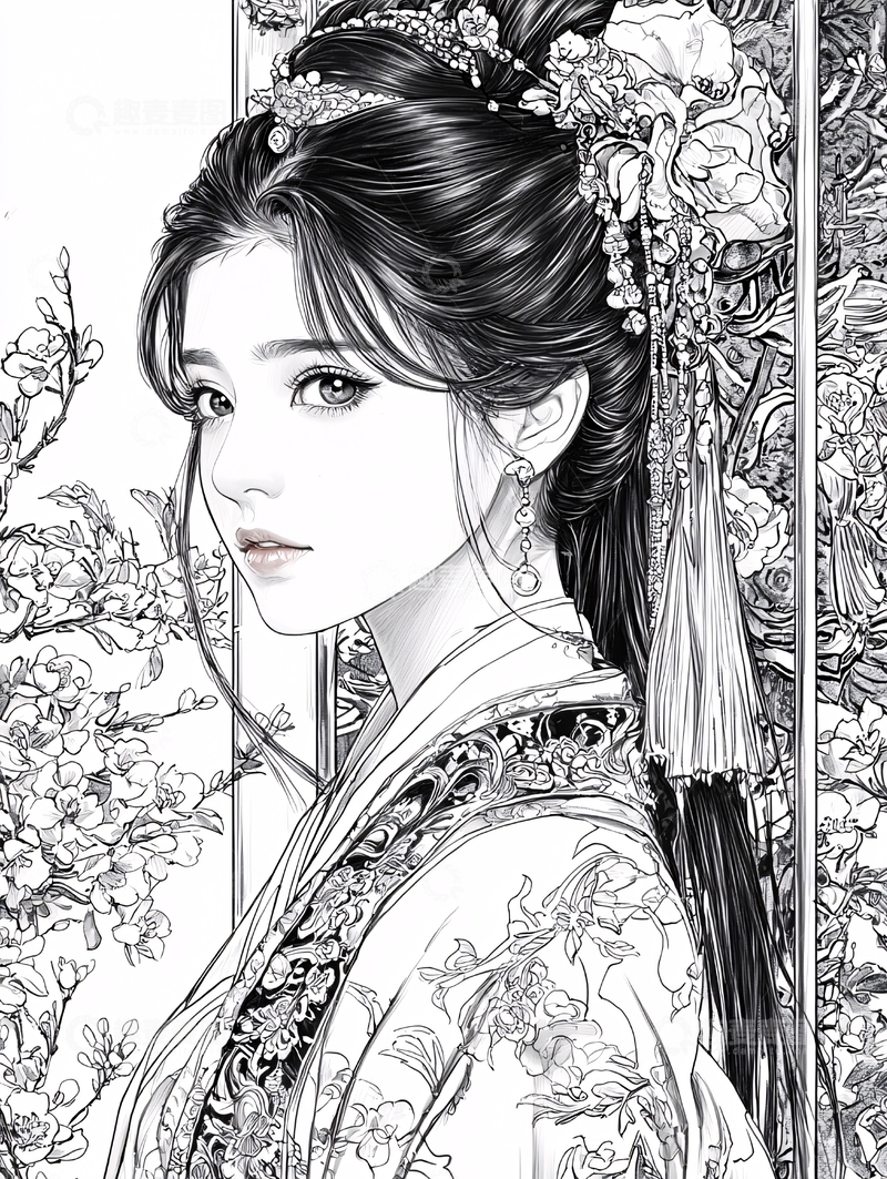 高清大图下载【趣麦麦图】古风美女