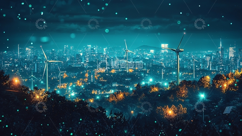 高清大图下载【趣麦麦图】夜幕下的未来都市