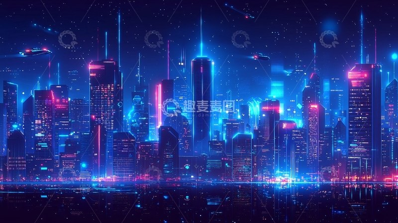 高清大图下载【趣麦麦图】未来都市夜景217