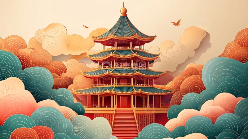 高清大图下载【趣麦麦图】中式建筑