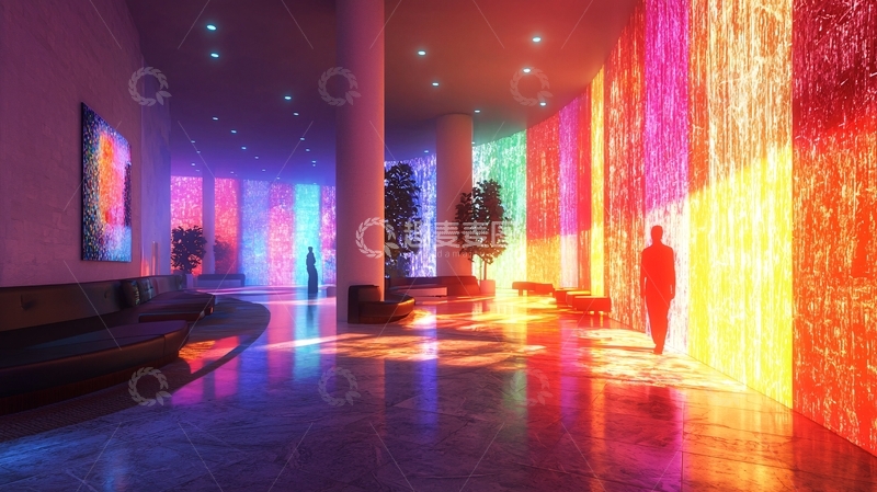 高清大图下载【趣麦麦图】炫彩灯光艺术走廊