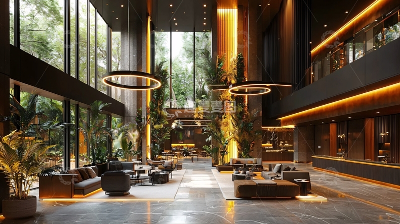 高清大图下载【趣麦麦图】奢华酒店大堂室内设计