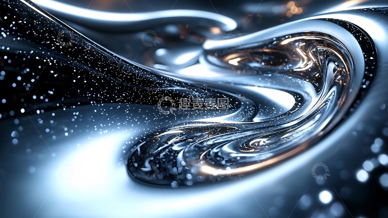 高清大图下载【趣麦麦图】流体金属质感抽象背景