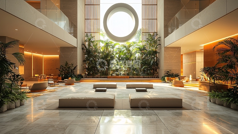 高清大图下载【趣麦麦图】现代酒店大堂设计