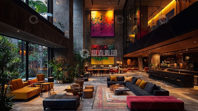 高清大图下载【趣麦麦图】现代酒店大堂宽敞明亮