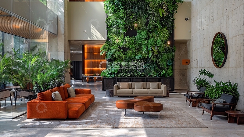 高清大图下载【趣麦麦图】现代简约风格室内绿植景观