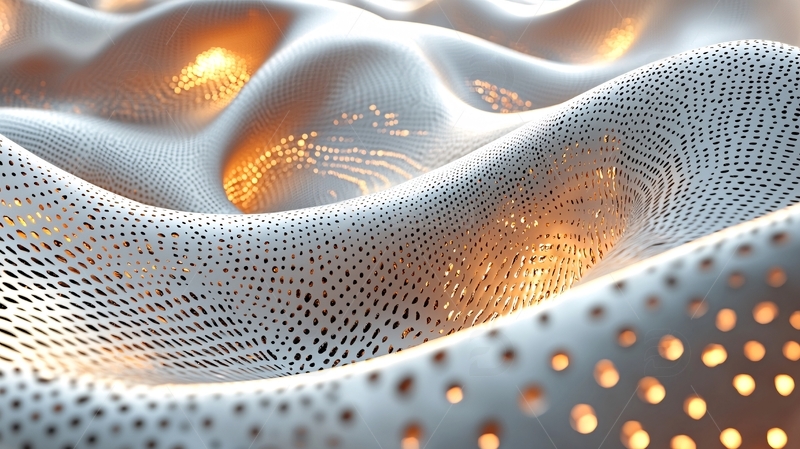 高清大图下载【趣麦麦图】光点流动的白色波浪纹理