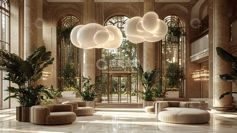 高清大图下载【趣麦麦图】奢华酒店大堂设计13