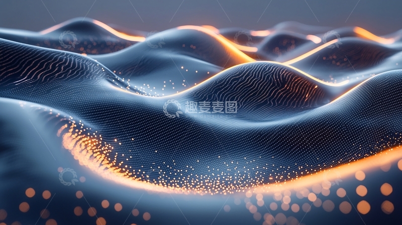 高清大图下载【趣麦麦图】光影流动的抽象波浪