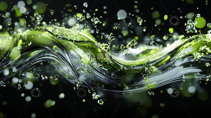 高清大图下载【趣麦麦图】绿色液体波浪