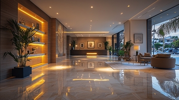 酒店大堂奢华夜景