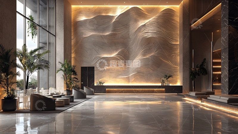 高清大图下载【趣麦麦图】现代酒店大堂设计
