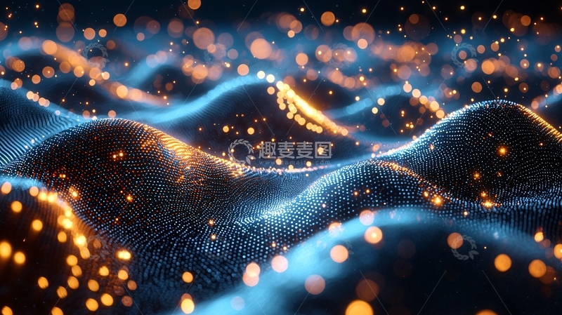高清大图下载【趣麦麦图】蓝色粒子波浪51