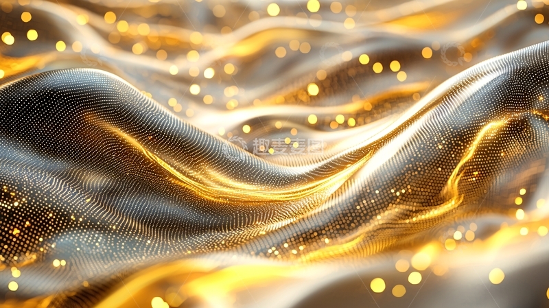 高清大图下载【趣麦麦图】金色液体波浪