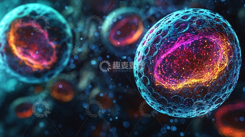 高清大图下载【趣麦麦图】彩色细胞显微镜图像