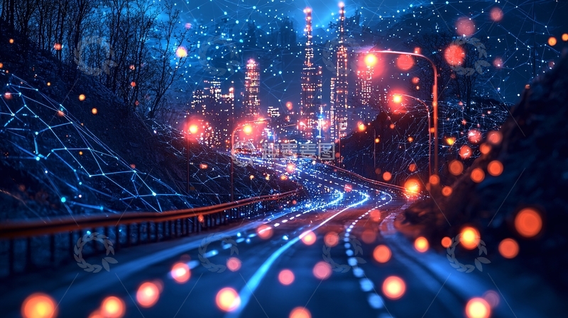 高清大图下载【趣麦麦图】梦幻般夜景公路