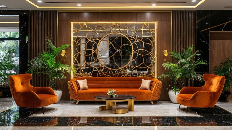 高清大图下载【趣麦麦图】现代轻奢酒店大堂