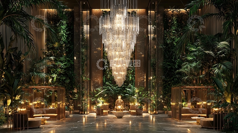 高清大图下载【趣麦麦图】奢华热带雨林风室内设计