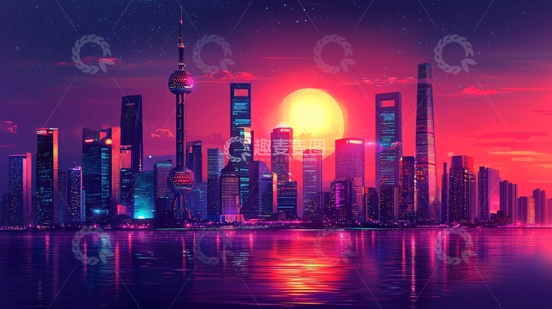 高清大图下载【趣麦麦图】上海夜景