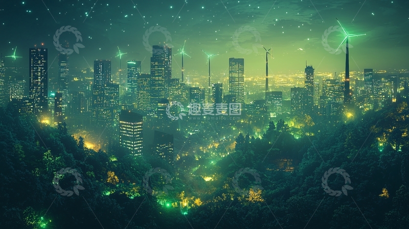 高清大图下载【趣麦麦图】绿色环保未来城市