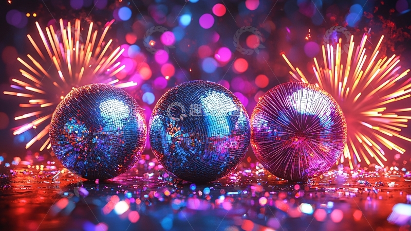 高清大图下载【趣麦麦图】新年快乐派对背景