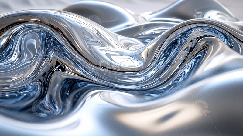 高清大图下载【趣麦麦图】-流动的金属质感背景