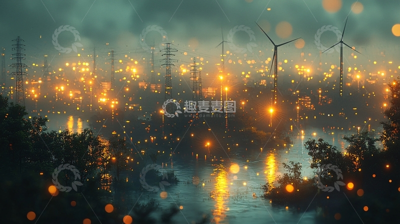 高清大图下载【趣麦麦图】夜晚灯光城市